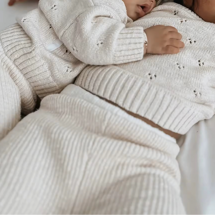 Pointelle Newborn Strick Pullover