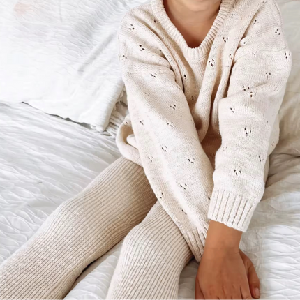 Pointelle Newborn Strick Pullover