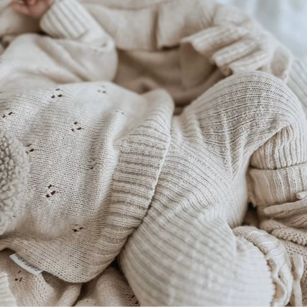 Pointelle Newborn Strick Pullover
