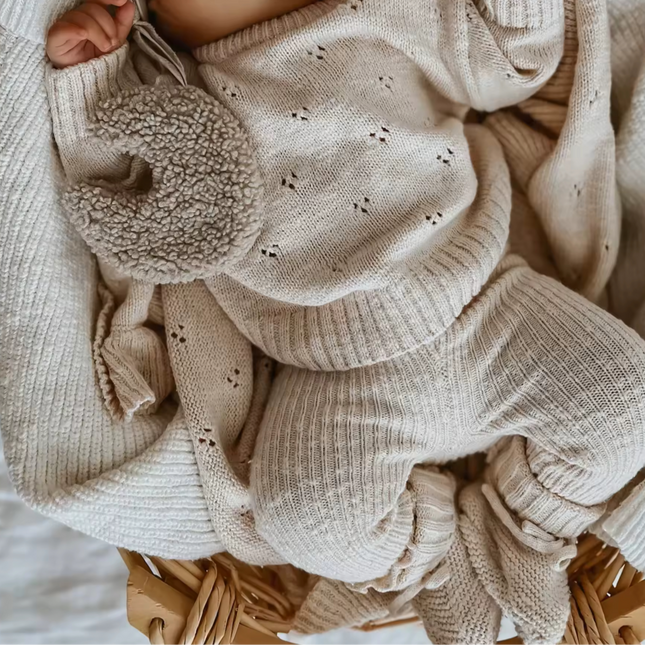 Pointelle Newborn Ripp-Strick Leggings