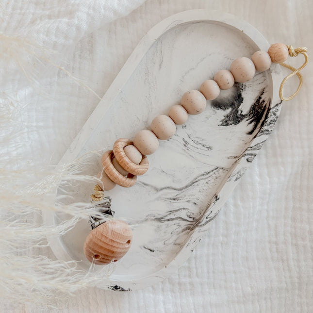Schnullerkette beige
